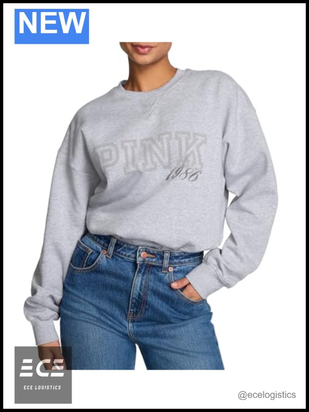 Oversized Crew Sweatshirt Long Sleeve Pullover Recycled Fleece